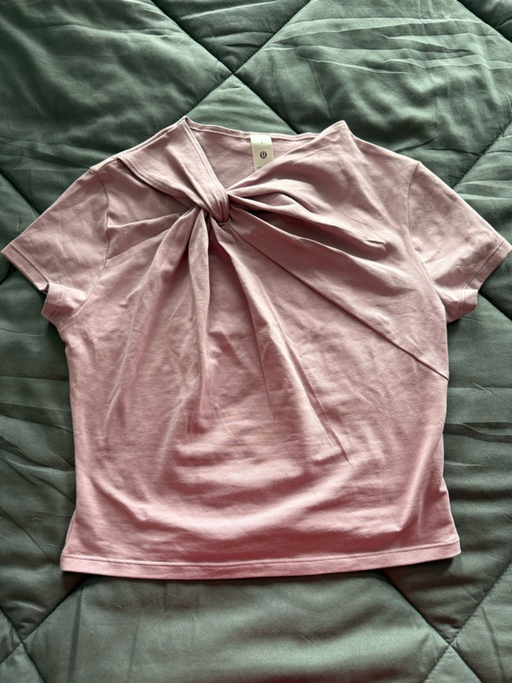 lululemon athletica Light Pink Twist-Detail Short Sleeve Top